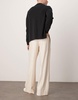 ASOS DESIGN smart linen blend wide leg pants in cream