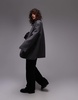 Topshop brushed wool mix blazer coat in gray