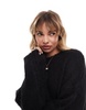 ASOS DESIGN brushed crew neck sweater in black