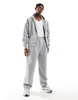 Bershka premium wide leg sweatpants in gray - part of a set