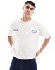 ASOS DESIGN boxy oversized T-shirt with back and chest print in off white