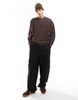 Bershka textured sweatshirt in brown