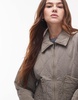 Topshop liner jacket with quilting in gray