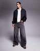 ASOS DESIGN oversized track jacket in black