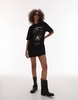 AllSaints Dawn wolf print t-shirt dress in black
