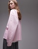ARKET relaxed soft crew neck terry sweatshirt in light pink