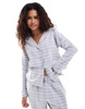 Brave Soul plaid shirt and pants pajama set in light blue