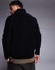 ASOS DESIGN quarter zip fleece sweatshirt in black