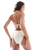 4th & Reckless tie side textured crochet bikini bottom in ecru - part of a set