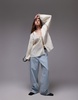 Topshop tie front top in buttermilk