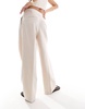 Mango linen mix pants in light beige - part of a set