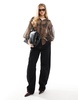 ASOS DESIGN chiffon blouse in leopard print