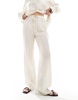 4th & Reckless textured high waist beach pants in beige - part of a set