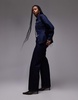 Mango longline seam front jeans in indigo blue