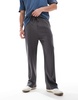 Bershka wide leg sweatpants in charcoal