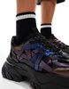 ASOS DESIGN chunky sneakers in black metallic