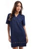ASOS DESIGN denim shirt dress with studs in blue
