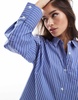 4th & Reckless oversized shirt in blue stripe - part of a set