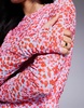 AFRM mirza long sleeve asymmetrical ruched mini dress in red and pink