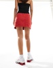 ASOS DESIGN denim mini skirt in red