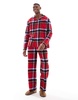 ASOS DESIGN pajama set with plaid shirt and bottoms in red