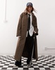 COLLUSION longline trench jacket in brown
