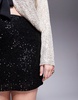 ASOS DESIGN Curve sequin mini skirt in black