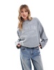 ASOS DESIGN embossed berlin graphic borg sweatshirt in gray heather