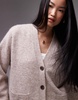 ARKET alpaca and wool blend v-neck cardigan in light beige