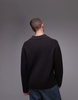 ARKET rib knit wool sweater with polo collar in dark brown