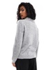 ASOS DESIGN oversized collar zip up cardigan in light gray