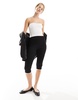 Miss Selfridge compact knit rib bandeau top in cream