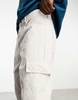 Bershka straight leg cargo in light gray