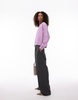 ARKET soft crew neck terry sweatshirt in purple