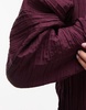 ARKET plisse top with sculptural sleeves in burgundy