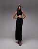 Topshop jersey draped cut out midi dress in black
