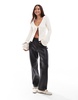 ASOS DESIGN textured cardigan in cream
