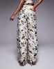 ASOS LUXE jacquard barrel leg pants in floral - part of a set