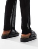 ASOS DESIGN slide sandals in black with chunky sole