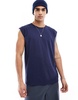 Brave Soul raw edge tank in navy