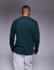 ASOS DESIGN essential relaxed long sleeve t-shirt in dark green
