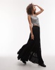 AllSaints Eva maxi skirt in black