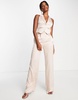 ASOS DESIGN satin 2 in 1 tailored jumpsuit in blush