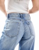Bershka high rise 90s wide leg jeans in light washed blue