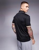BOSS Green Palle 2 open collar jersey polo slim fit in black