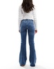 Bershka high waisted flared jeans in mid wash blue