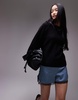ARKET super soft alpaca wool blend relaxed sweater in black