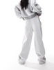 ASOS DESIGN wide leg sweatpants with panel detail in gray - part of a set