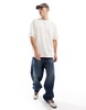 ASOS DESIGN boxy oversized t-shirt in off white with back print