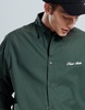 ASOS DESIGN boxy oversized shirt with chest embroidery in green